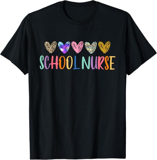 100% Cotton School Nurse Heart Nursing Student Nursing Appreciation T-Shirt