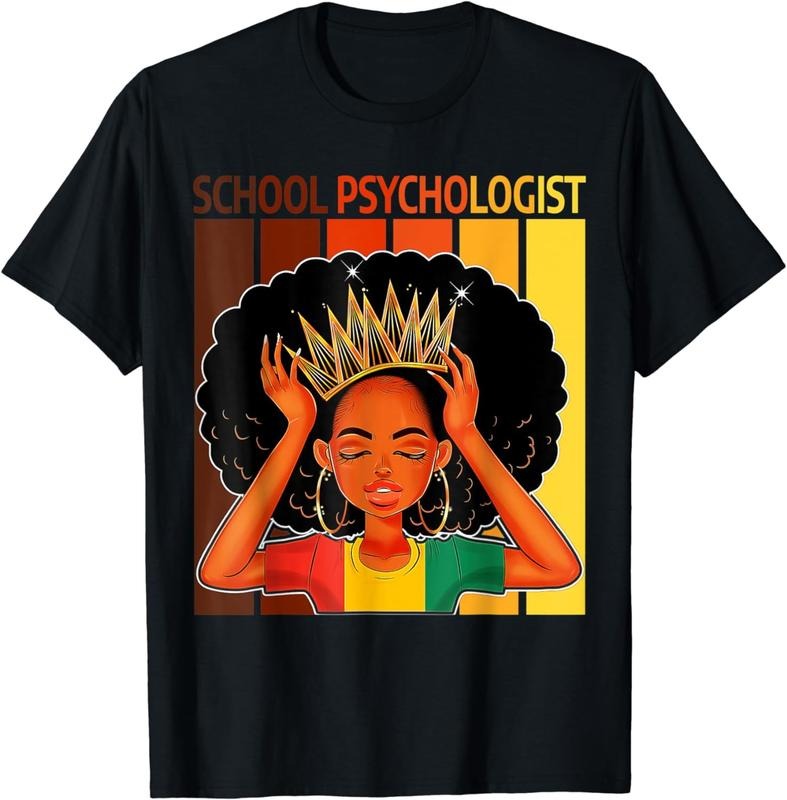 [100% Cotton]School Psychologist Afro African American Black History T-Shirt