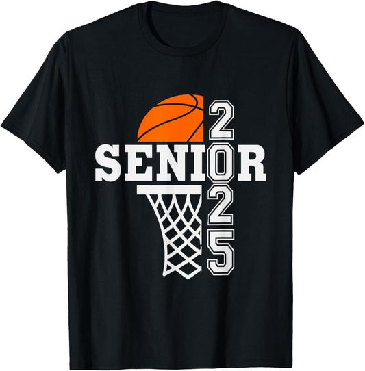 100% Cotton Senior Class of 2025 basketball sports seniors boys team T-Shirt