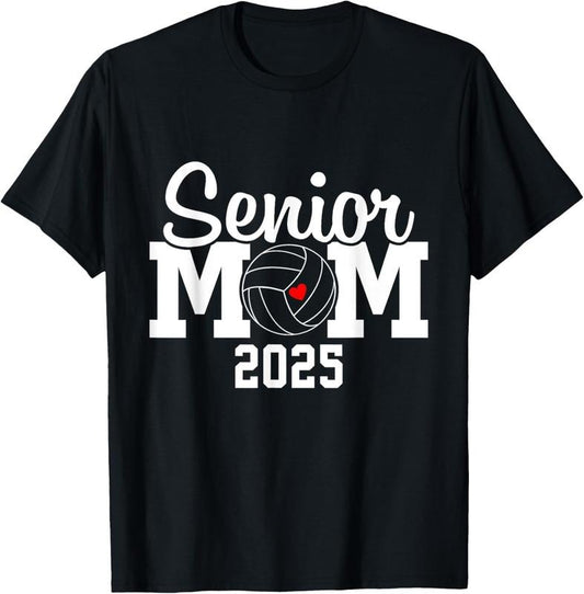 100% Cotton Senior Mom Class Of 2025 Volleyball Mom Graduation Senior 25 T-Shirt
