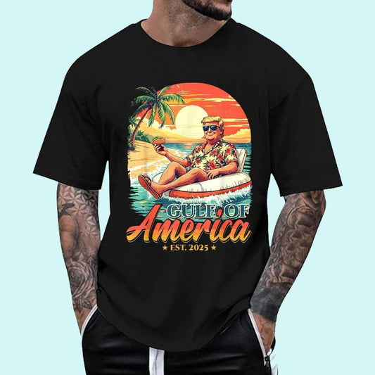 [100% Cotton Shirt] Funny Trump Shirt Gulf Of Us America Est 2025 Unisex T-Shirt