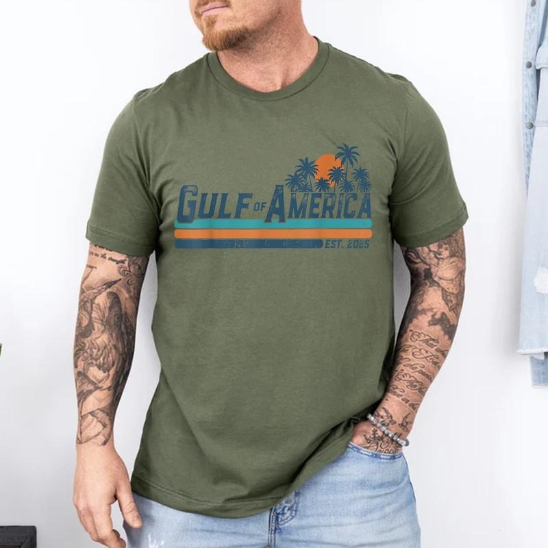 [100% Cotton Shirt] Retro Gulf Of USA America Est 2025 American Flag Gulf Mexico Unisex Unisex T-Shirt