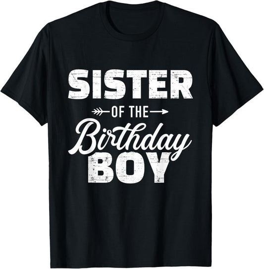 100% Cotton Sister of the birthday boy son matching family T-Shirt