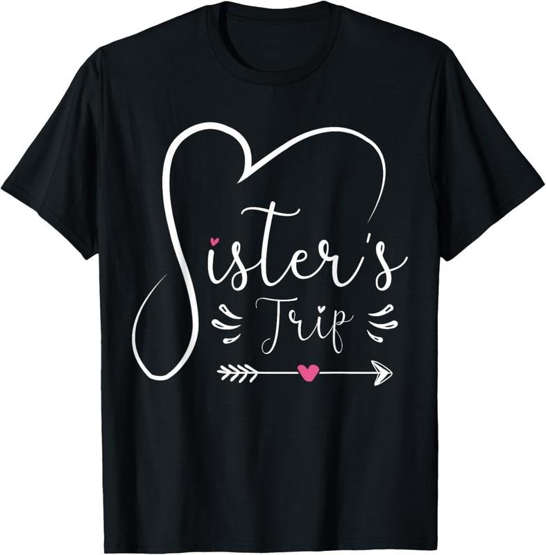 100% Cotton Sisters Trip 2024 Shirt Girls Road Trip 2024 Vacation Lovers T-Shirt