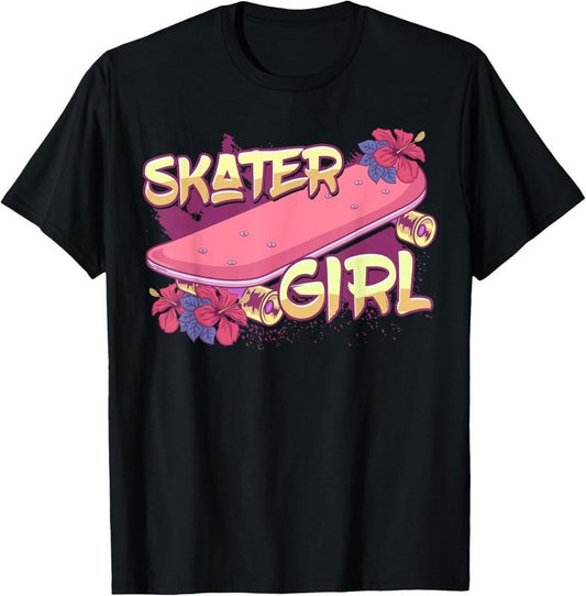 100% Cotton Skater Girl Skateboard Skateboarding T-Shirt