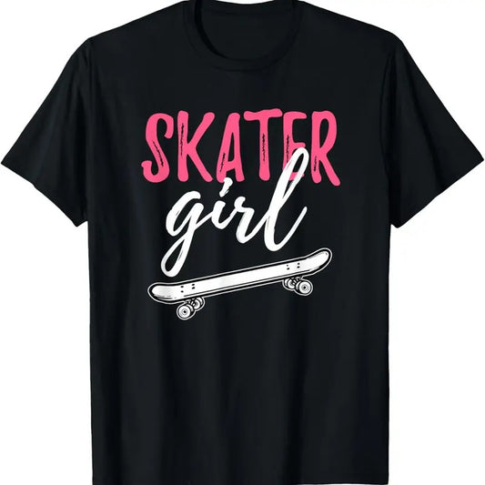 100% Cotton Skater Girl Skateboarding Skateboard Girls Gift T-Shirt