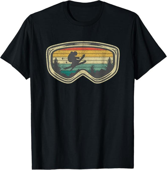 100% Cotton Ski Goggles Mountain Snow Skiing Retro Winter Vacation Gift T-Shirt