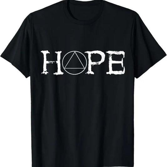 100% Cotton Sobriety Hope Recovery Alcoholic Abstinence Sober AA Support T-Shirt