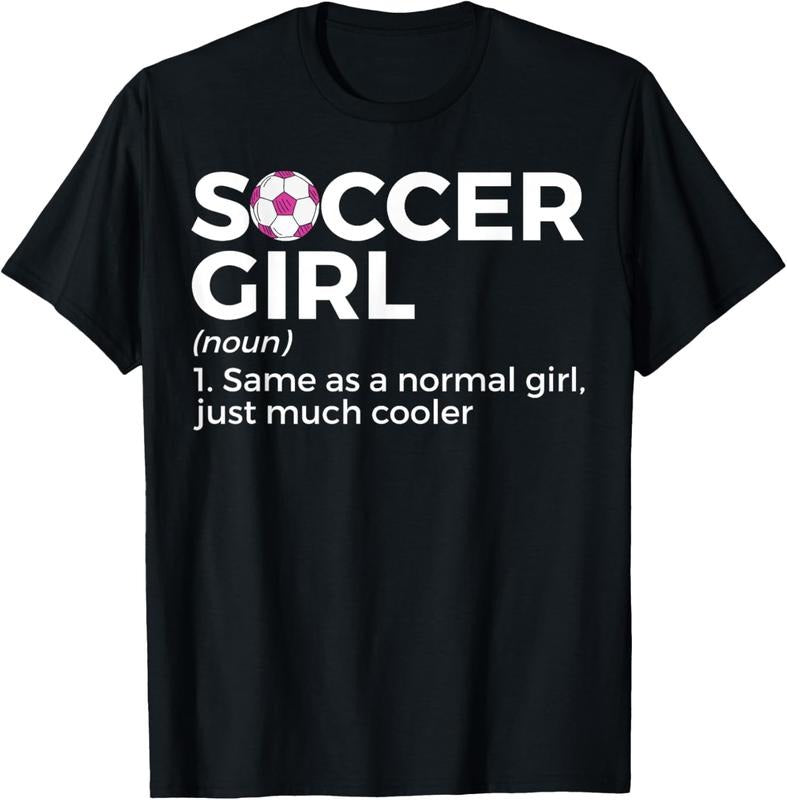 100% Cotton Soccer Girl Definition T-Shirtstyle{n002}2