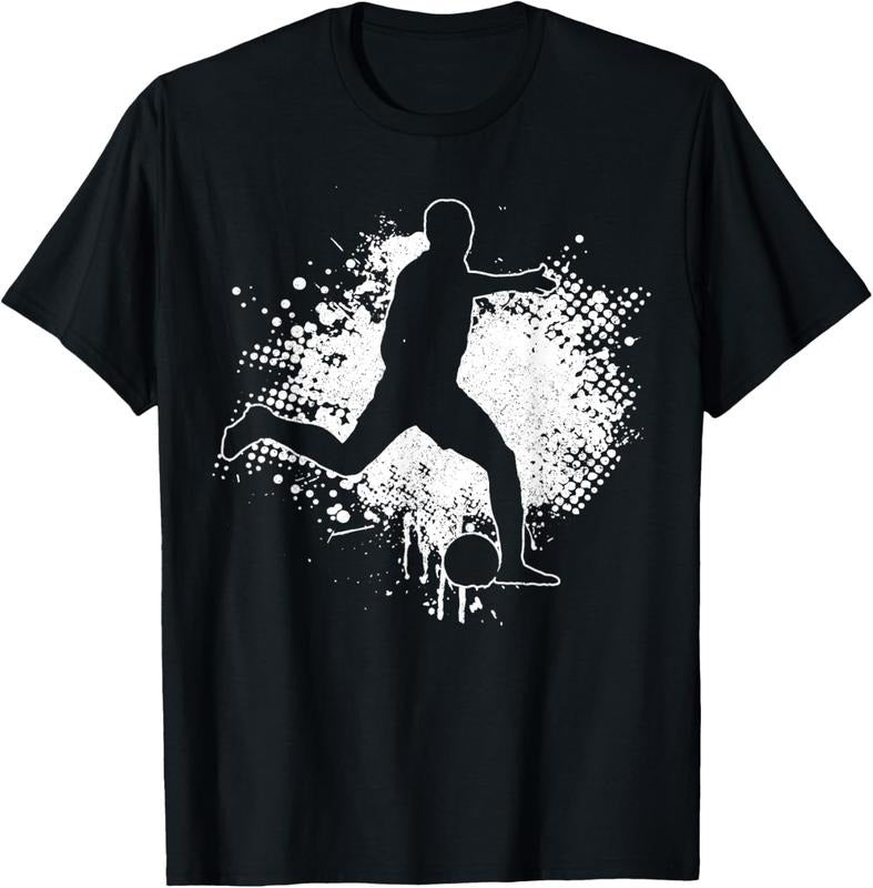 100% Cotton Soccer Player Sports Vintage Men Boys Soccer T-Shirtstyle{n002}2