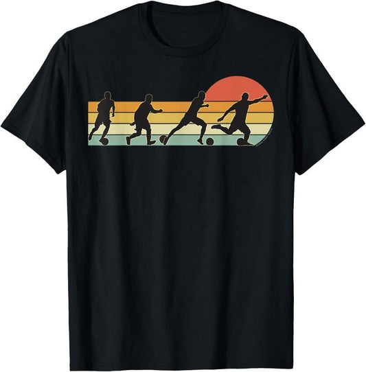 100% Cotton Soccer Players Retro Sunset Vintage Colors - Soccer T-Shirt