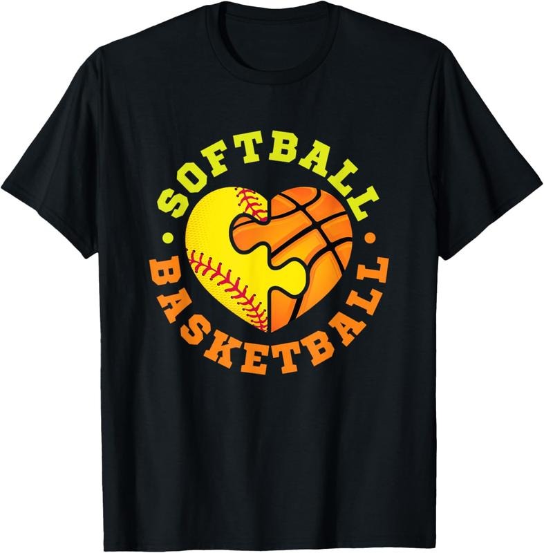 100% Cotton Softball Basketball T-Shirt