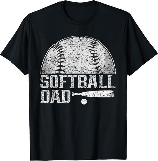 100% Cotton Softball Dad Hobby Lover Player Softballer Softball Father T-Shirt
