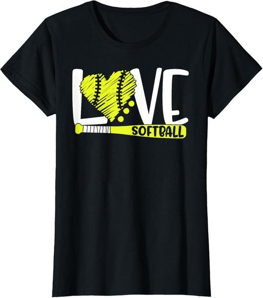 100% Cotton Softball Graphic Saying Shirts for Teen Girls and Women T-Shirt