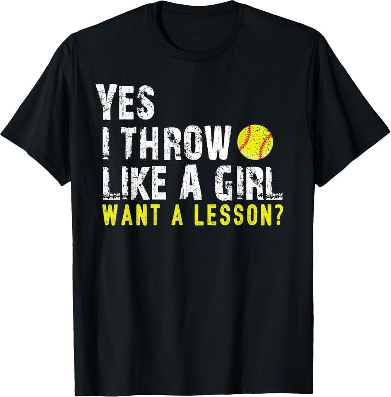 100% Cotton Softball Shirts For Girls, Softball Tshirts For Women T-Shirt