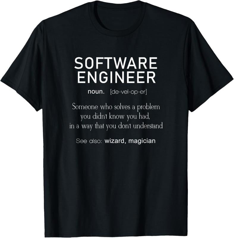100% Cotton Software Engineer Definition Shirt Coder Definition T Shirt T-Shirt