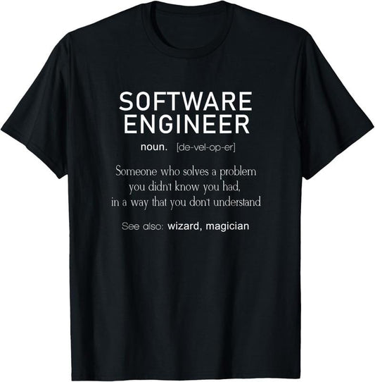 100% Cotton Software Engineer Definition Shirt Coder Definition T Shirt T-Shirt