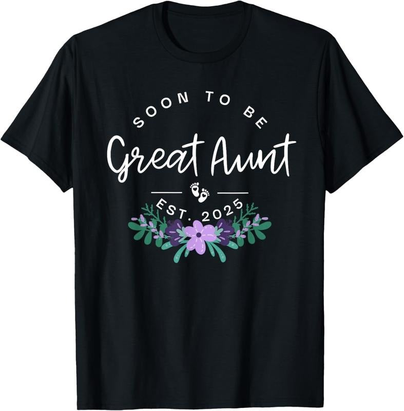 100% Cotton Soon To Be Great Aunt 2025 New  Pregnancy Announcement T-Shirt