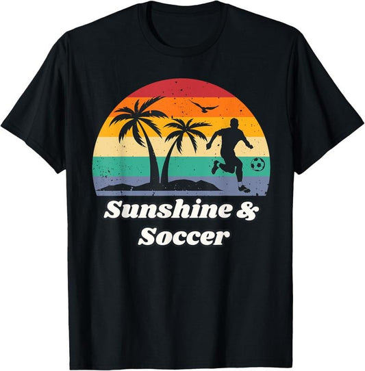 100% Cotton Sunshine & Soccer Shirt for Soccer Player | Summer Soccer T-Shirt