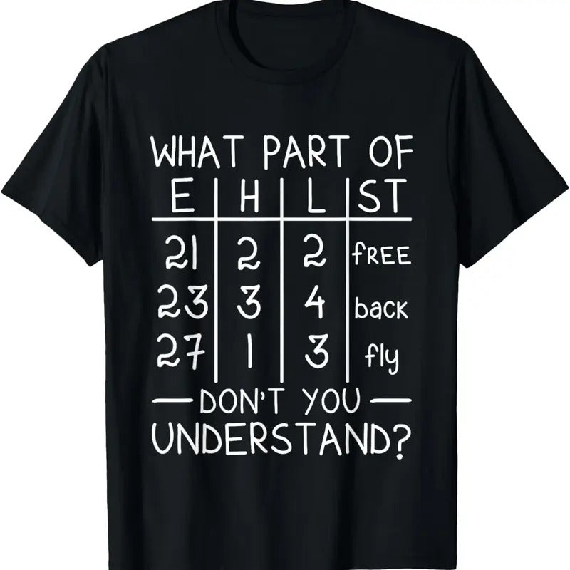 100% Cotton Swimming Swimmer What Part Don't You Understand Swim Team T-Shirt