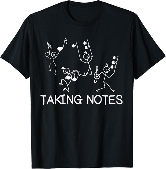 100% Cotton Taking Notes Music T-Shirt