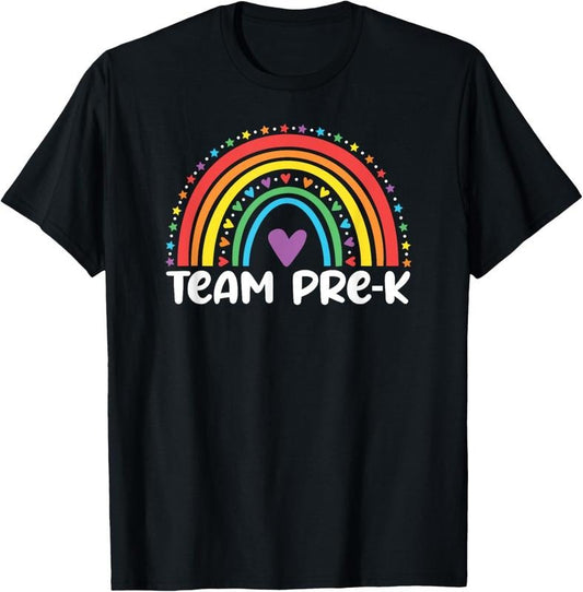 100% Cotton Team Pre-K Teacher Crew Squad Hello Back School Graduation T-Shirt