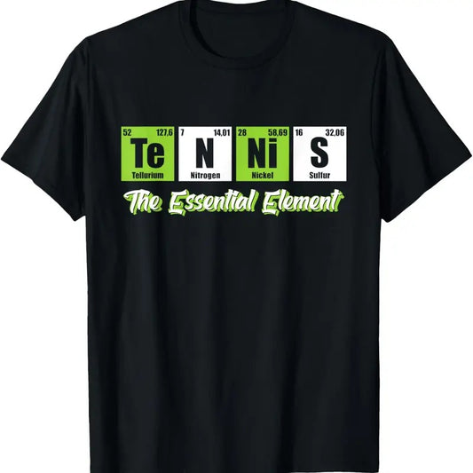 100% Cotton Tennis - The Essential Element | Funny Love Tennis T-Shirt