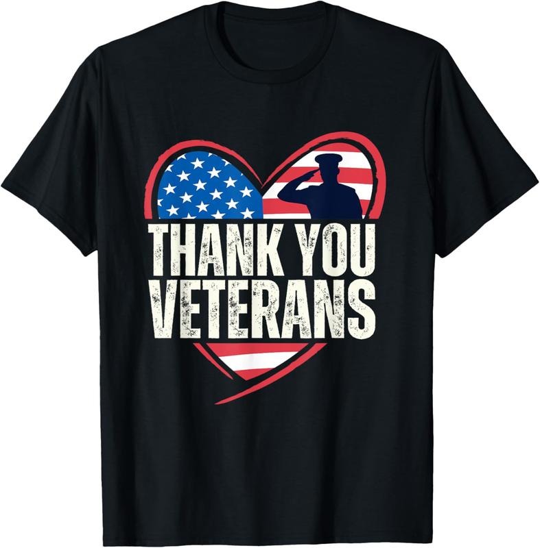 100% Cotton Thank You Veterans Day Memorial Day Partiotic Military Usa T-Shirt