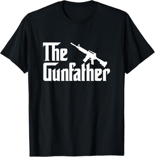 100% Cotton The Gun Father T-Shirt Funny Gun Owner Shirts For Dad T-Shirt