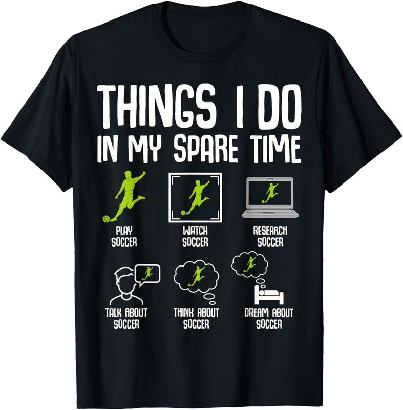 100% Cotton Things I Do in my Spare Time Soccer Boys  Youth Men T-Shirt