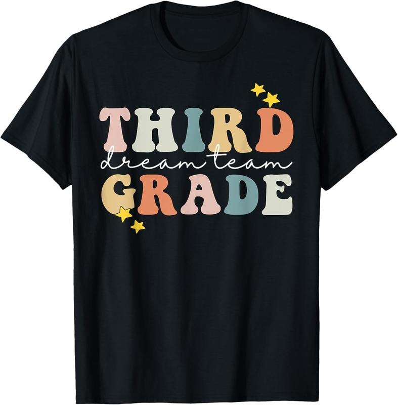100% Cotton Third Grade Dream Team Teacher Students 100th Day of School T-Shirt