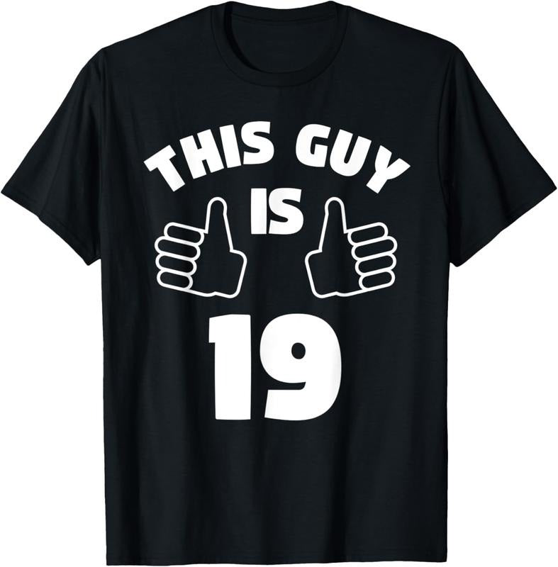 100% Cotton This Guy Is 19 Years Old Shirt 19th Birthday Gift for Boys T-Shirt