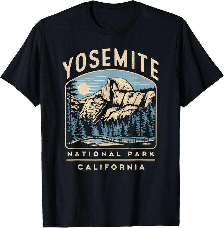 100% Cotton Travel Hiking Vintage Yosemite National Park California T-Shirt