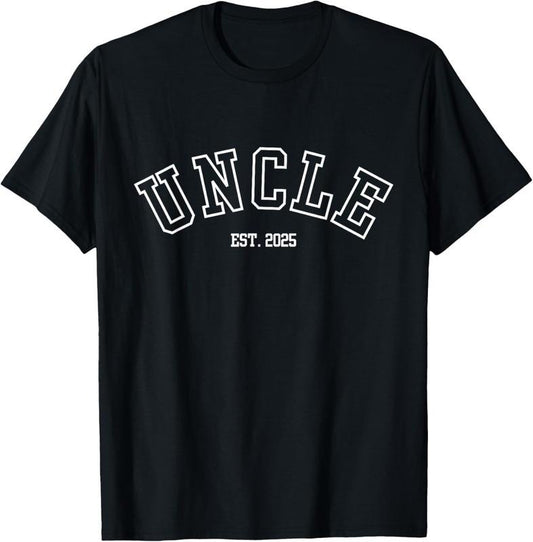100% Cotton Uncle Est. 2025 New Uncle Announcement T-Shirt