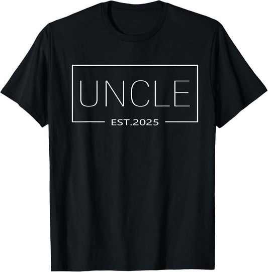 100% Cotton Uncle Est 2025 Promoted to Uncle 2025 T-Shirt
