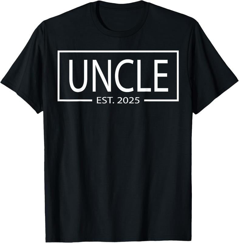 100% Cotton Uncle Est. 2025 Expect  2025 Uncle 2025 New Uncle 2025 T-Shirt