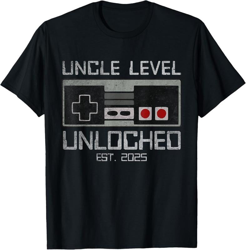100% Cotton Uncle Level Unlocked 2025 Leveling Up Leveled Up To Uncle T-Shirt