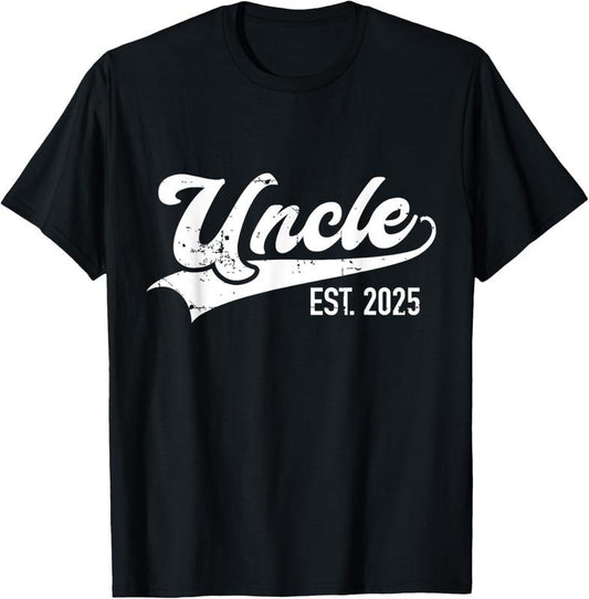 100% Cotton Uncle est. 2025 for pregnancy announcement T-Shirt