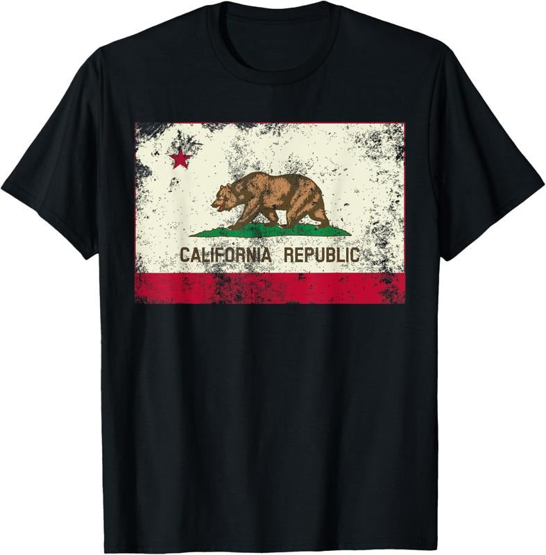 100% Cotton Vintage California Republic T-shirt | I Love CA - Cali Life T-Shirt