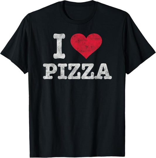 100% Cotton Vintage I Love Pizza T-Shirt Trendy Gift T-Shirt