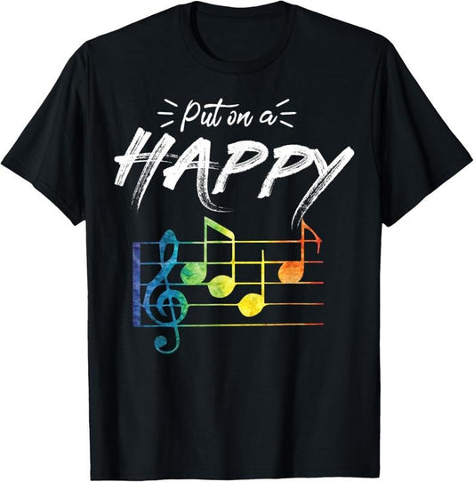 100% Cotton Vintage Put On Smiling Faces Music Lover Pun Tee Shirt Gift T-Shirt