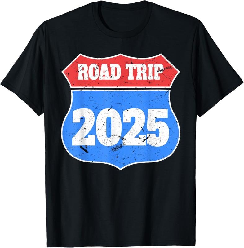 100% Cotton Vintage Road Trip 2025 Travel Men Women  Gift T-Shirt
