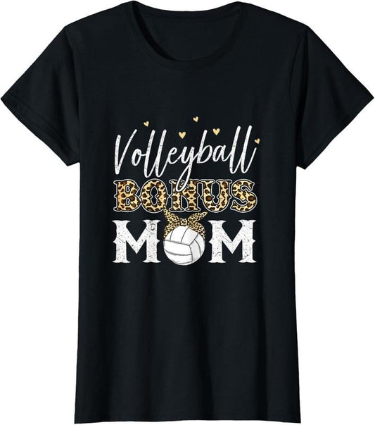 100% Cotton Volleyball Bonus Mom Step Mom Volleyball Mom T-Shirt