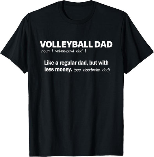100% Cotton Volleyball Dad for Men Funny Definition Father of Players T-Shirt