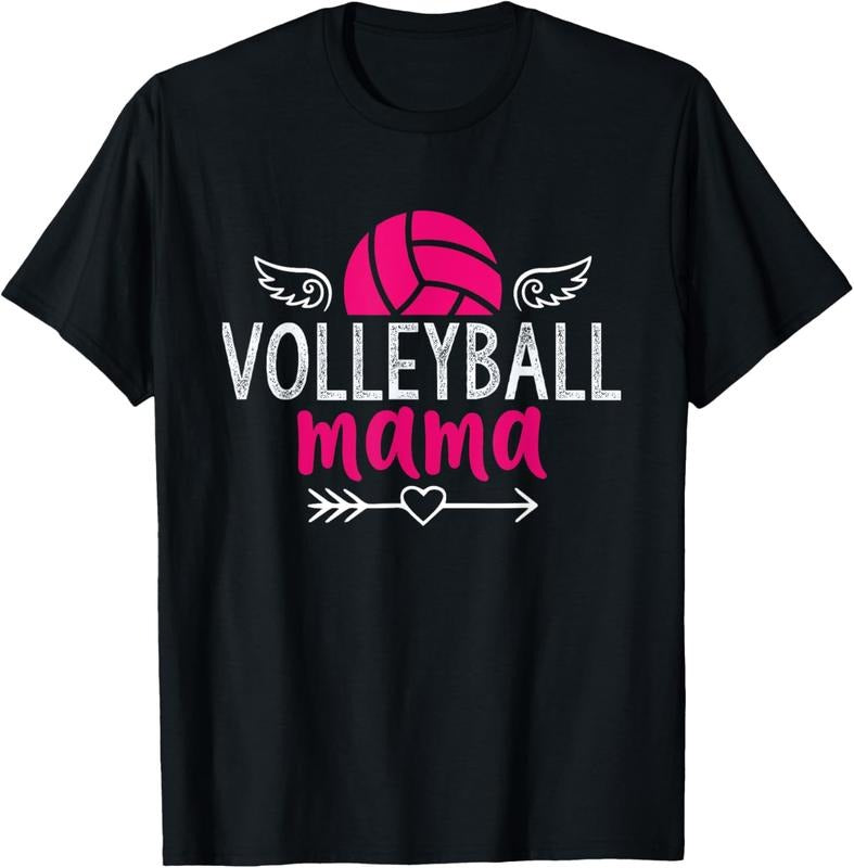 100% Cotton Volleyball Mama Funny Volleyball Lover Women Volleyball Mom T-Shirt