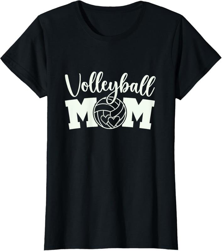 100% Cotton Volleyball Mom Cute Mom Life Volleyball Practice Cheer Mom T-Shirt