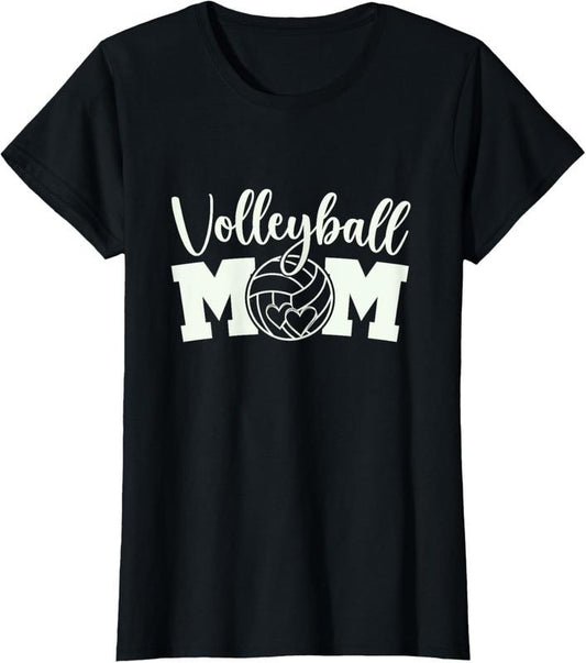 100% Cotton Volleyball Mom Cute Mom Life Volleyball Practice Cheer Mom T-Shirt