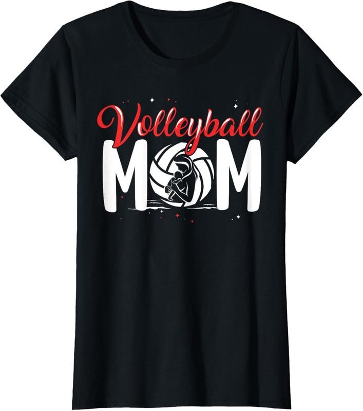 100% Cotton Volleyball Player Mom Love Volleyball Mom T-Shirt