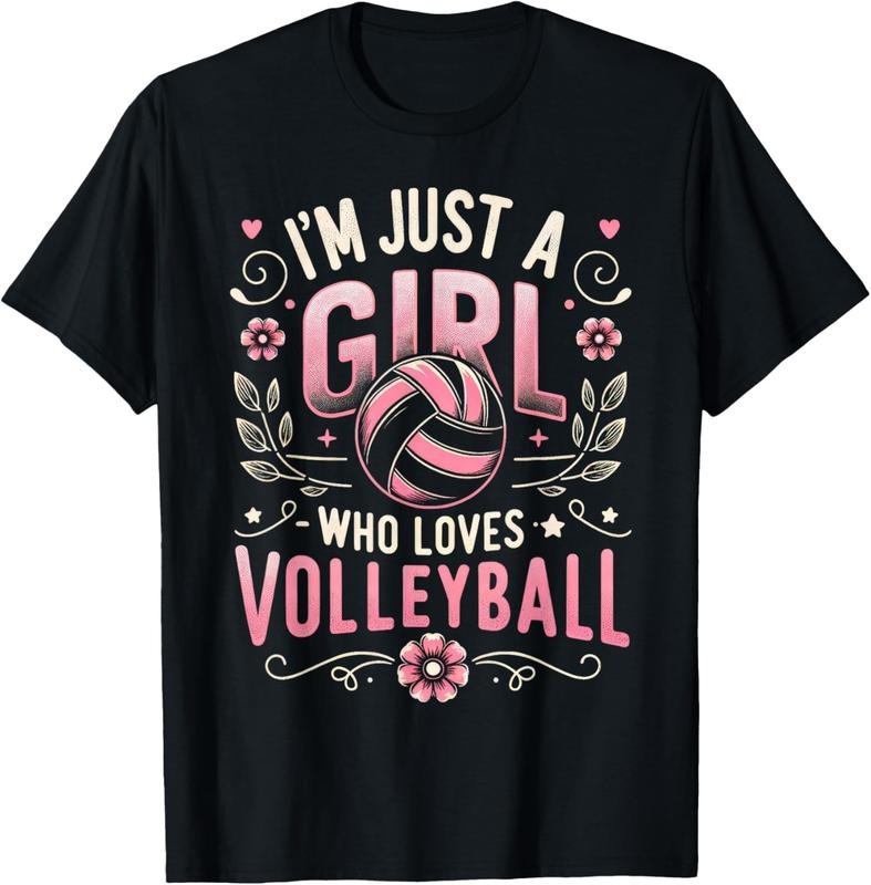 100% Cotton Volleyball Shirt For Teens Women Girl Who Loves Volleyball T-Shirt