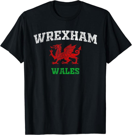 [100% Cotton]Wrexham Wales Retro Vintage T-Shirt
